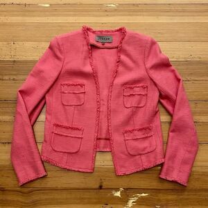 Jigsaw fringe edge open jacket. Size 8.